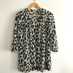 Chico's Animal Print Open Front Knit Top Cardigan Womens Size 0 US‎ Size S 4